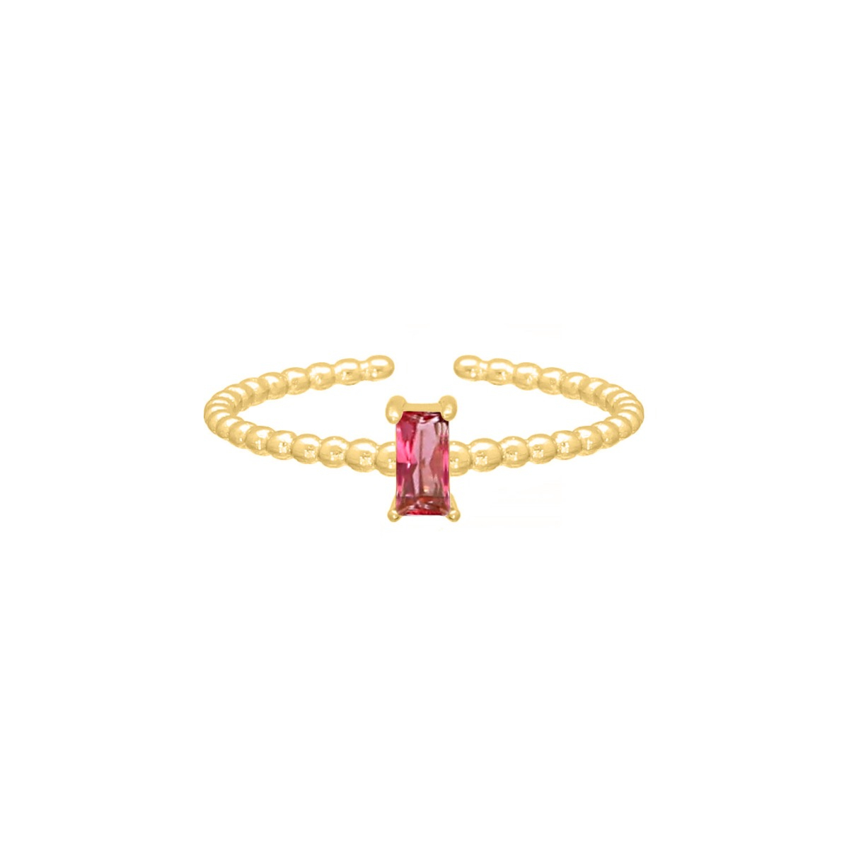 Influencer ring glam dark pink goudkleurig
