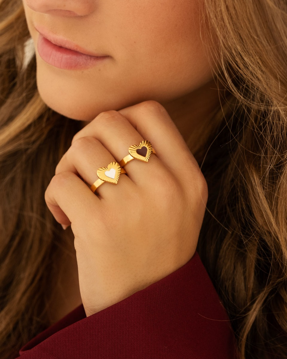 Ringen met hartjes goud