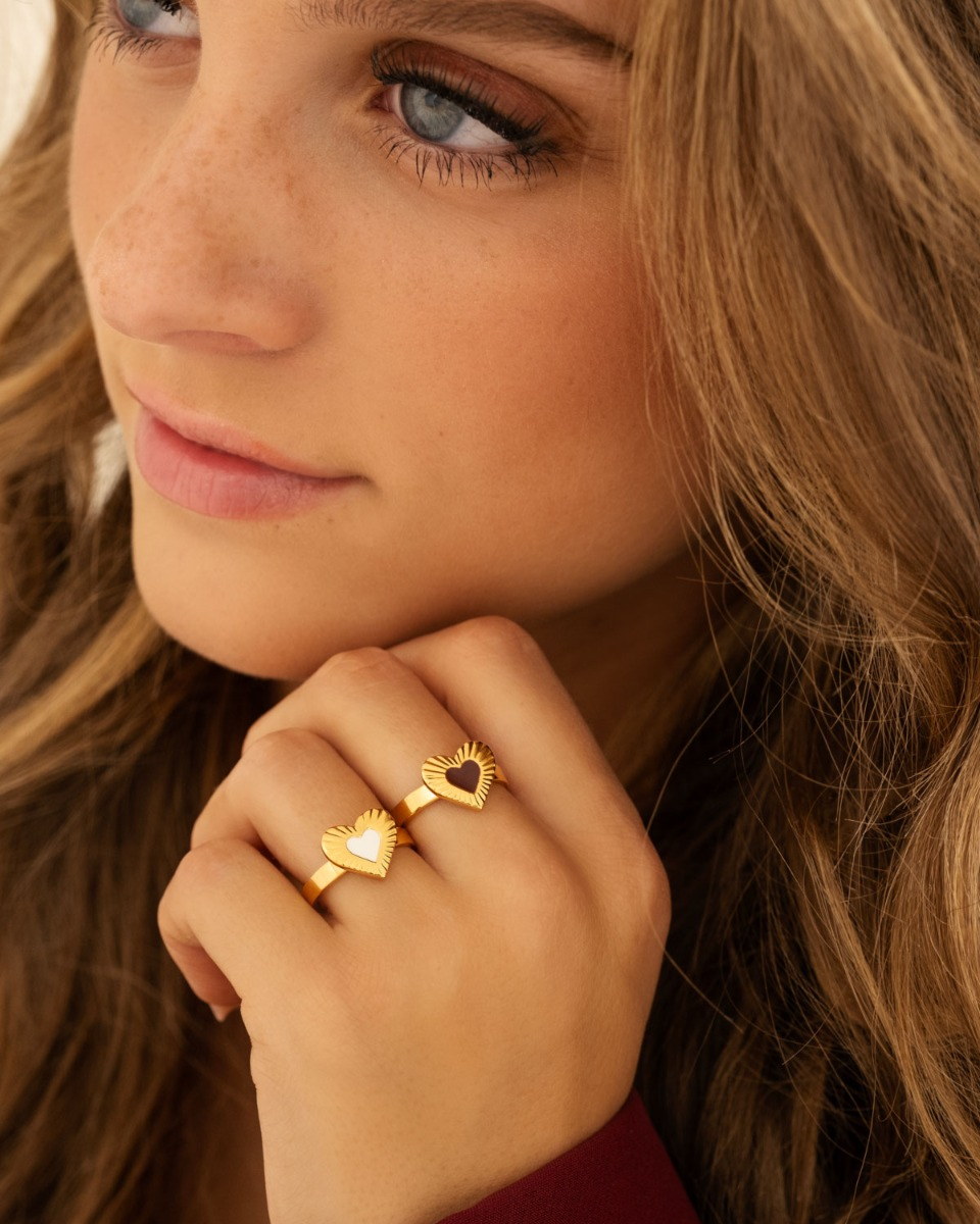 Gouden ringen met hartjes