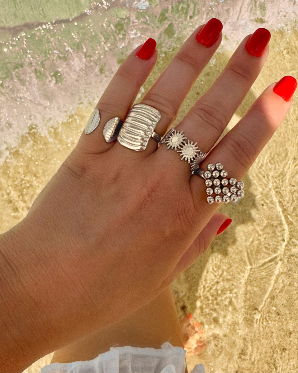 Zilveren ringparty chunky
