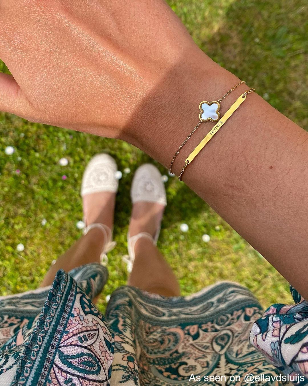Luxury Clover armband kleur goud
