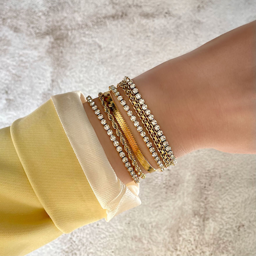 trendy sieraden tennis om pols