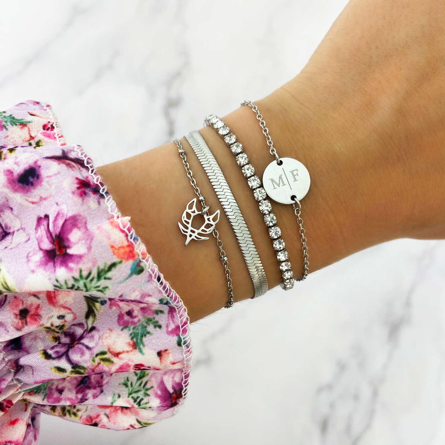 Zilveren armparty