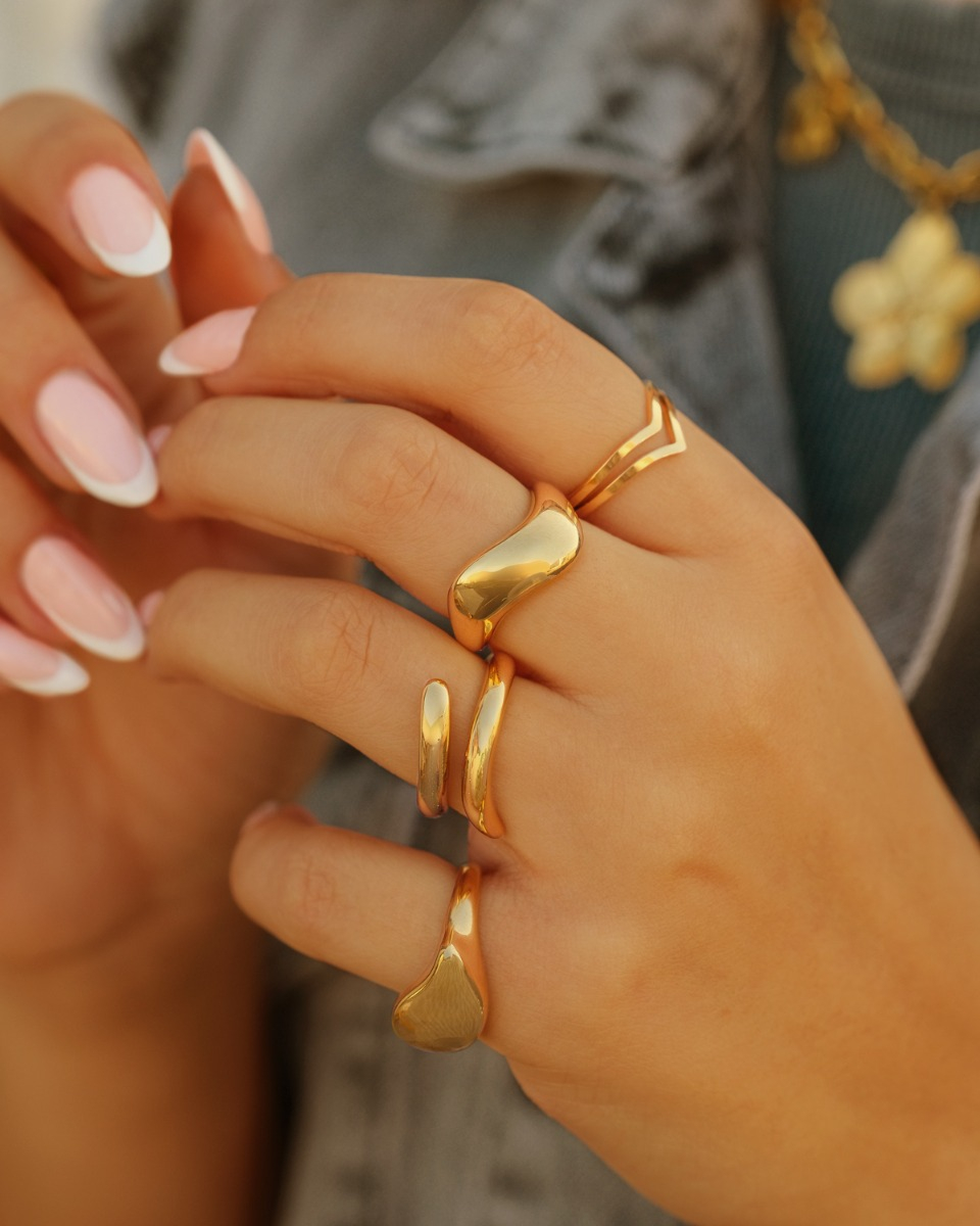 gouden combinatie van ringen