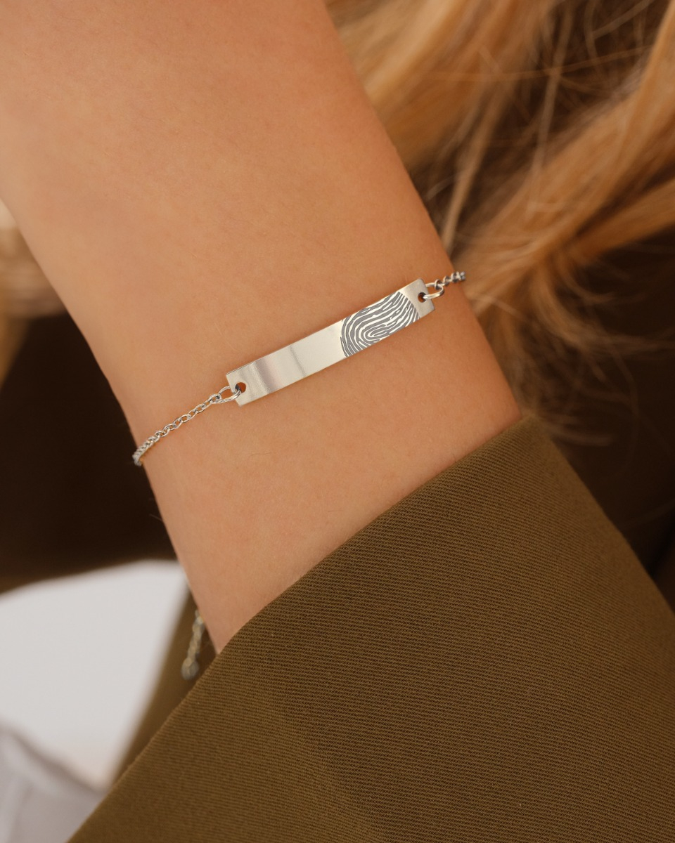 zilveren armband met vingerafdruk