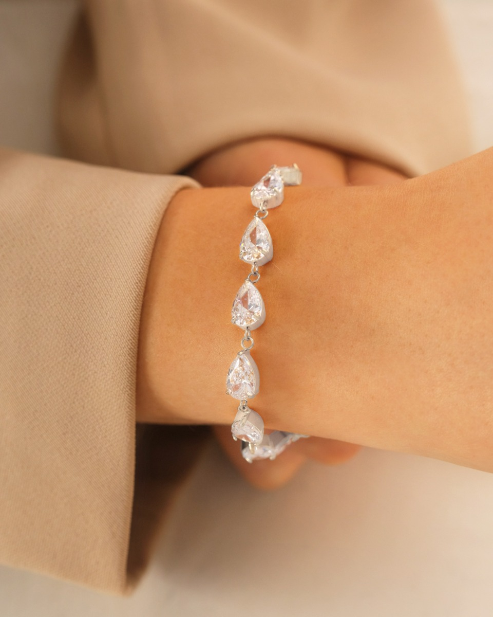 zilveren steentjes armband
