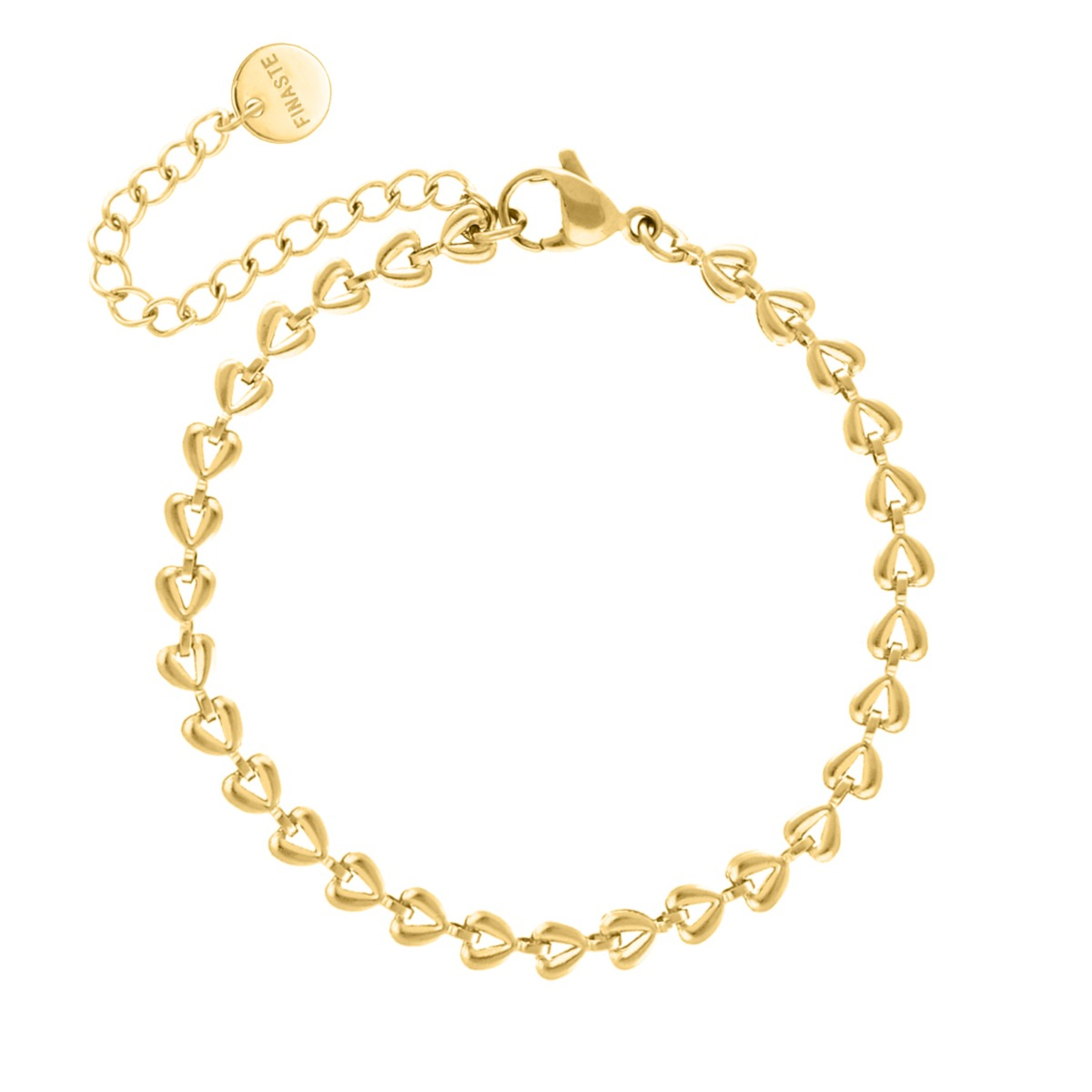 Heart chain enkelbandje goudkleurig