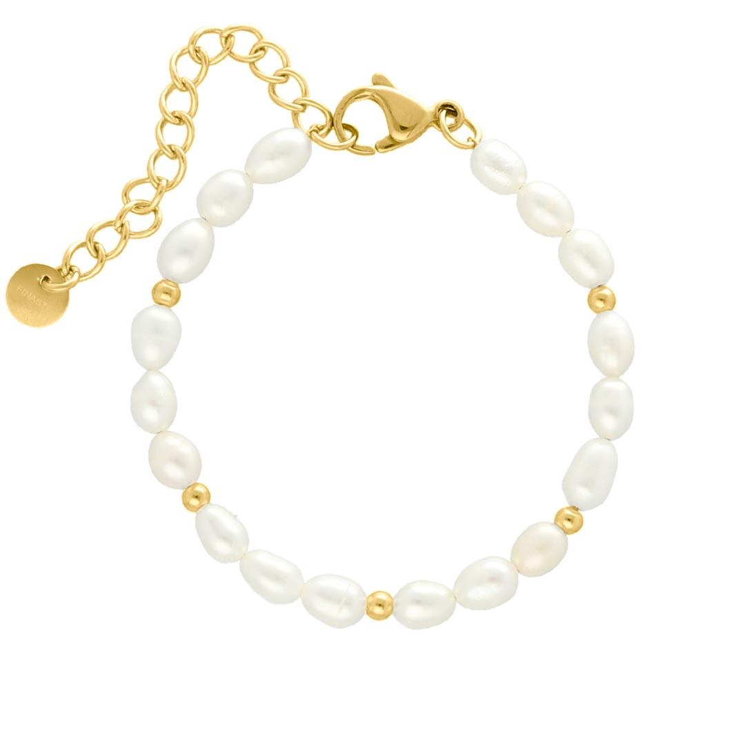 Parel armband bolletjes goud kleurig
