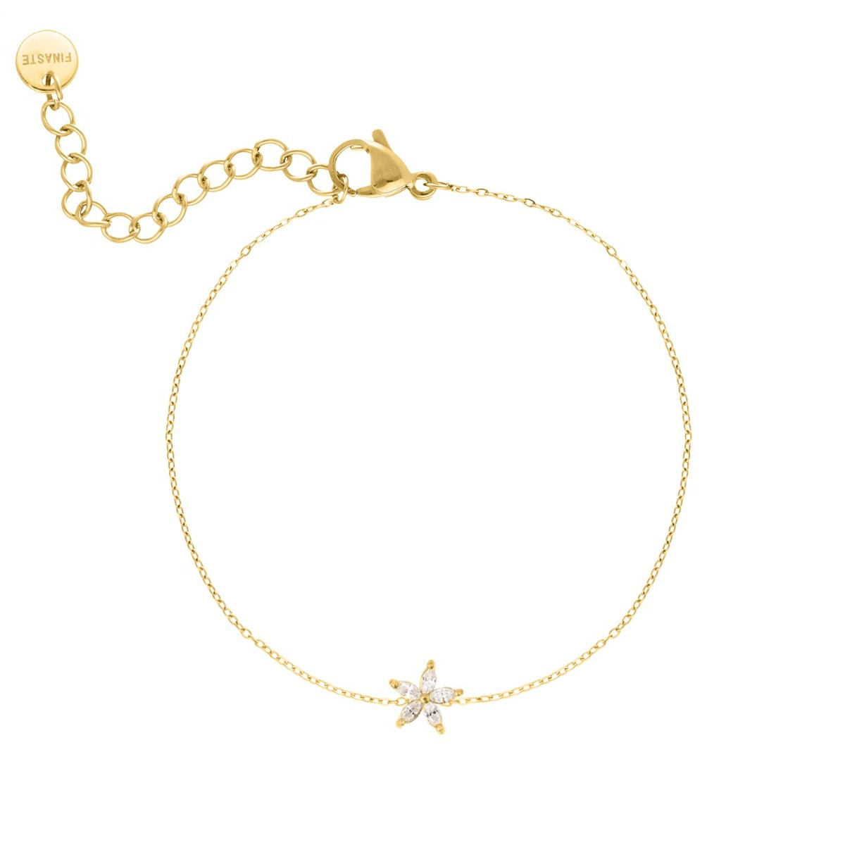 Armband sparkle flower goudkleurig