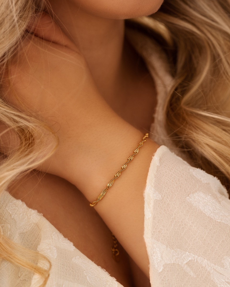 Gouden schakelarmband