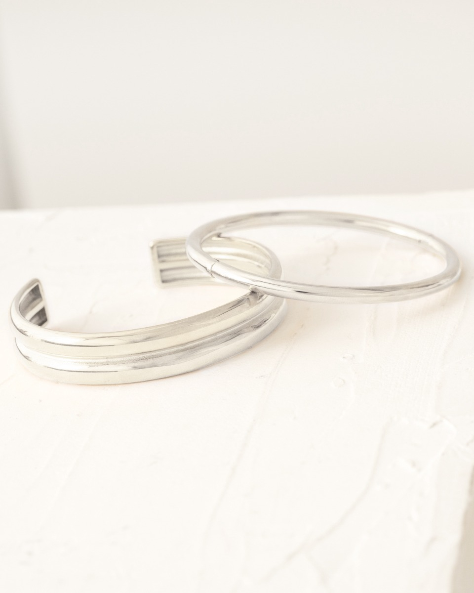 Zilveren bangle mix