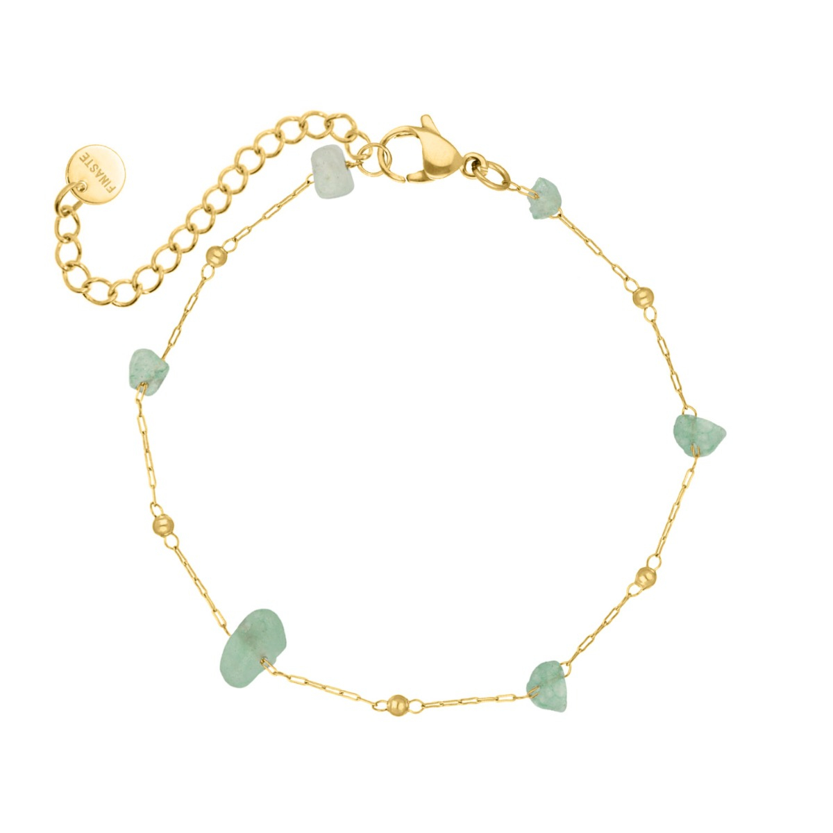 Kralenarmband groen goudkleurig