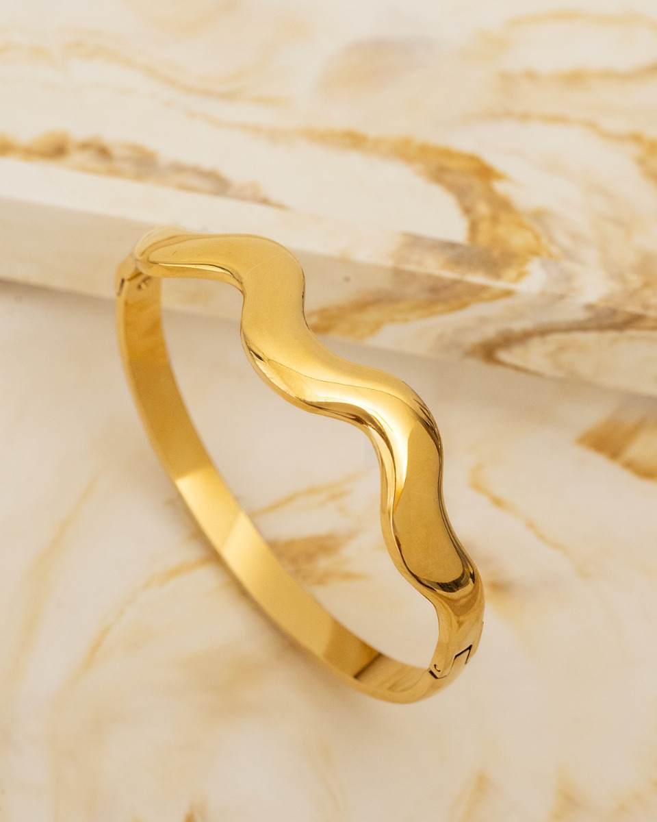 Gouden wave bangle