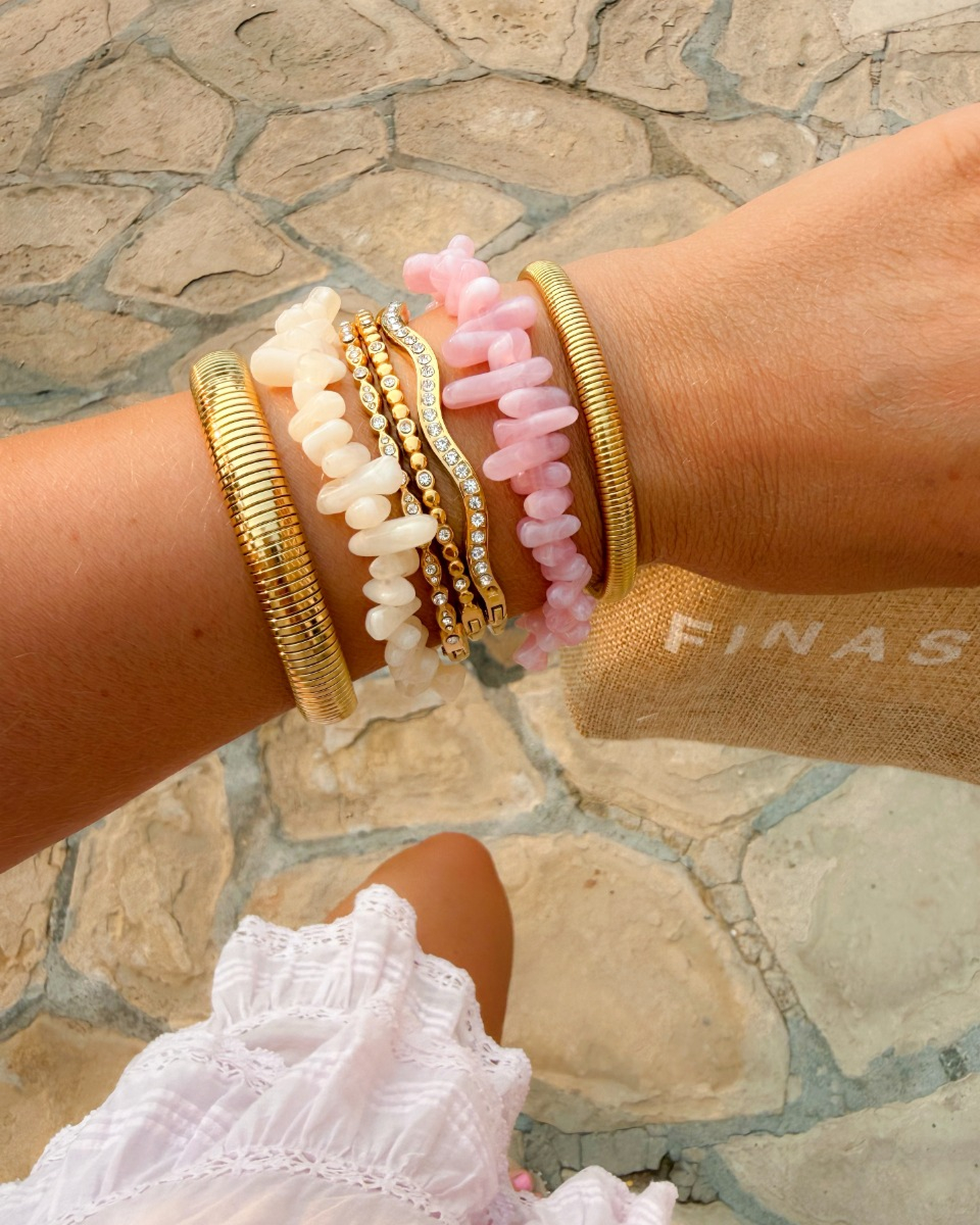 Kralen mix armparty goud