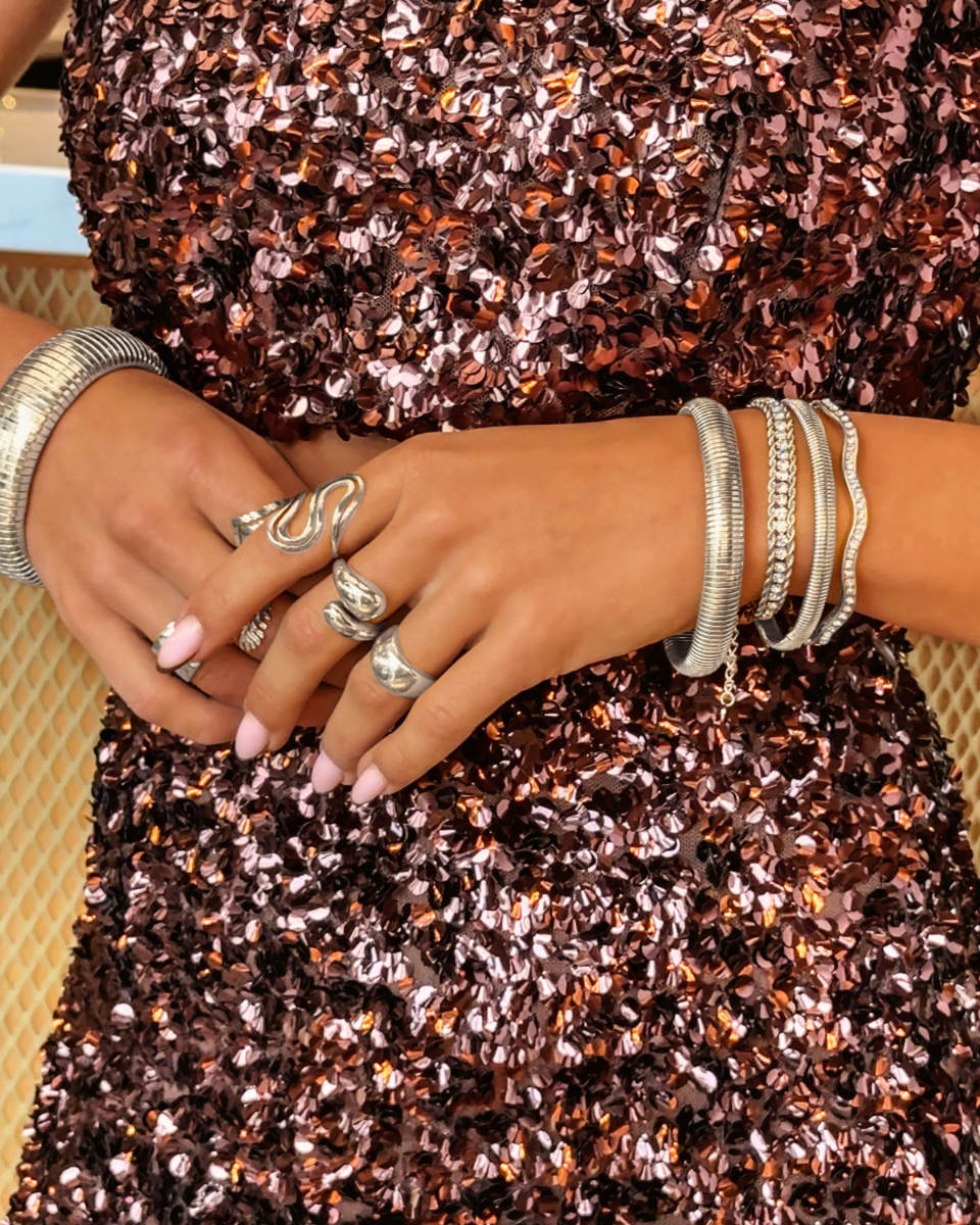 Zilveren armparty bangles