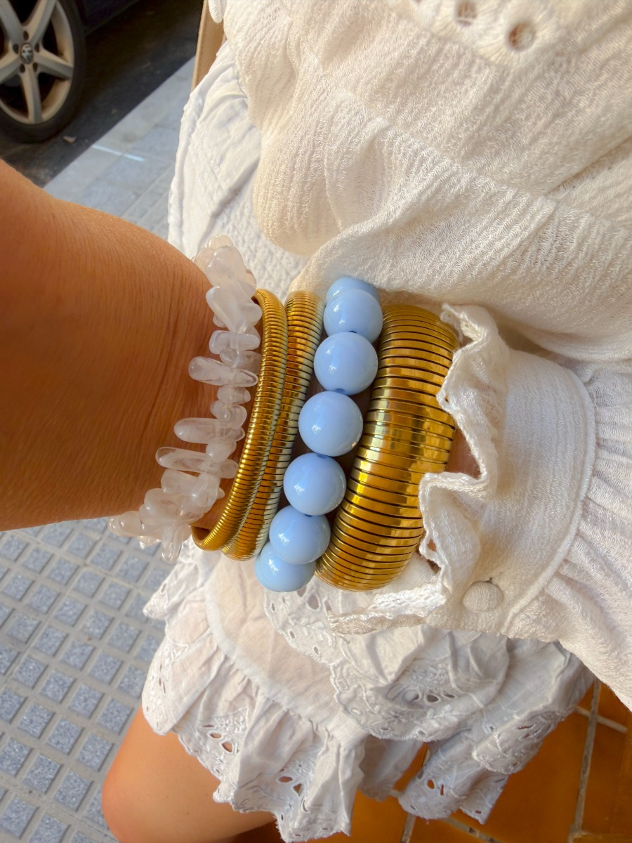 Armparty bangles en kralen goud