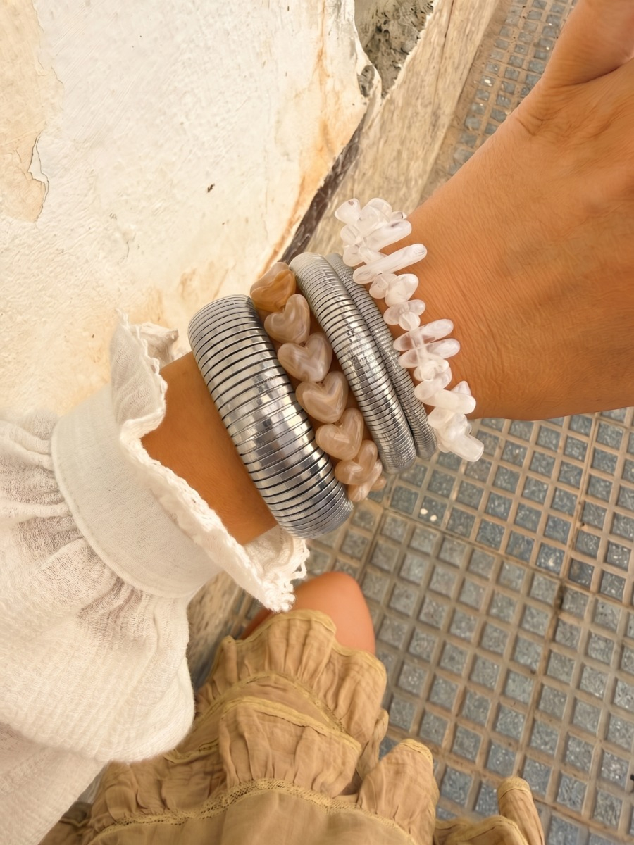 Bangle armparty zilver mer kralen