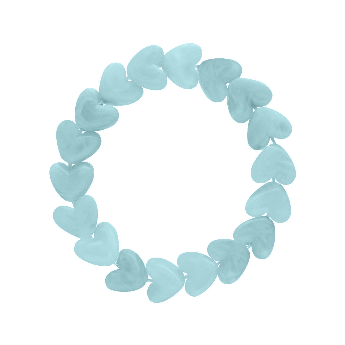 Kralenarmband hartjes blauw