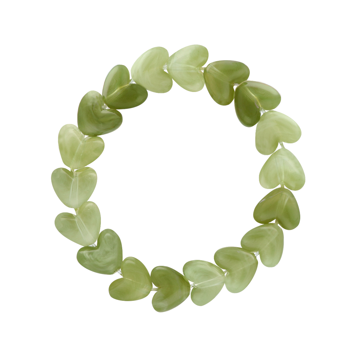Kralenarmband hartjes groen