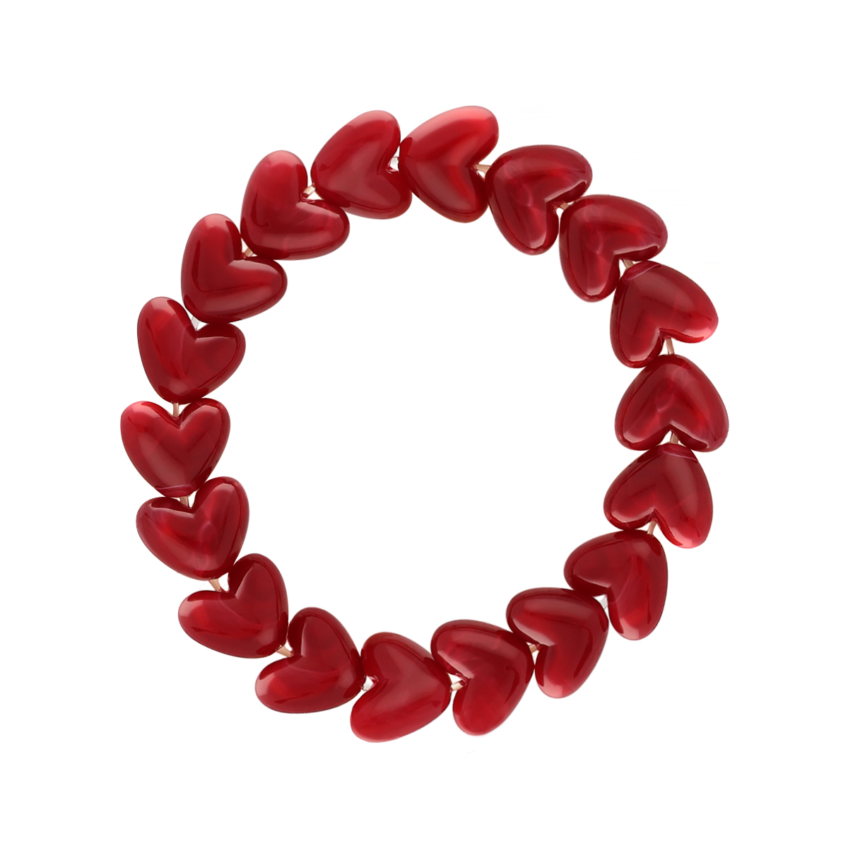 Kralenarmband hartjes rood