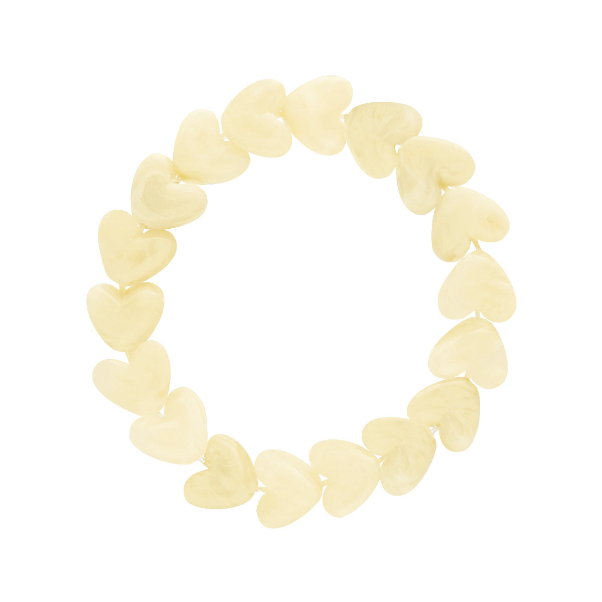 Kralenarmband hartjes wit