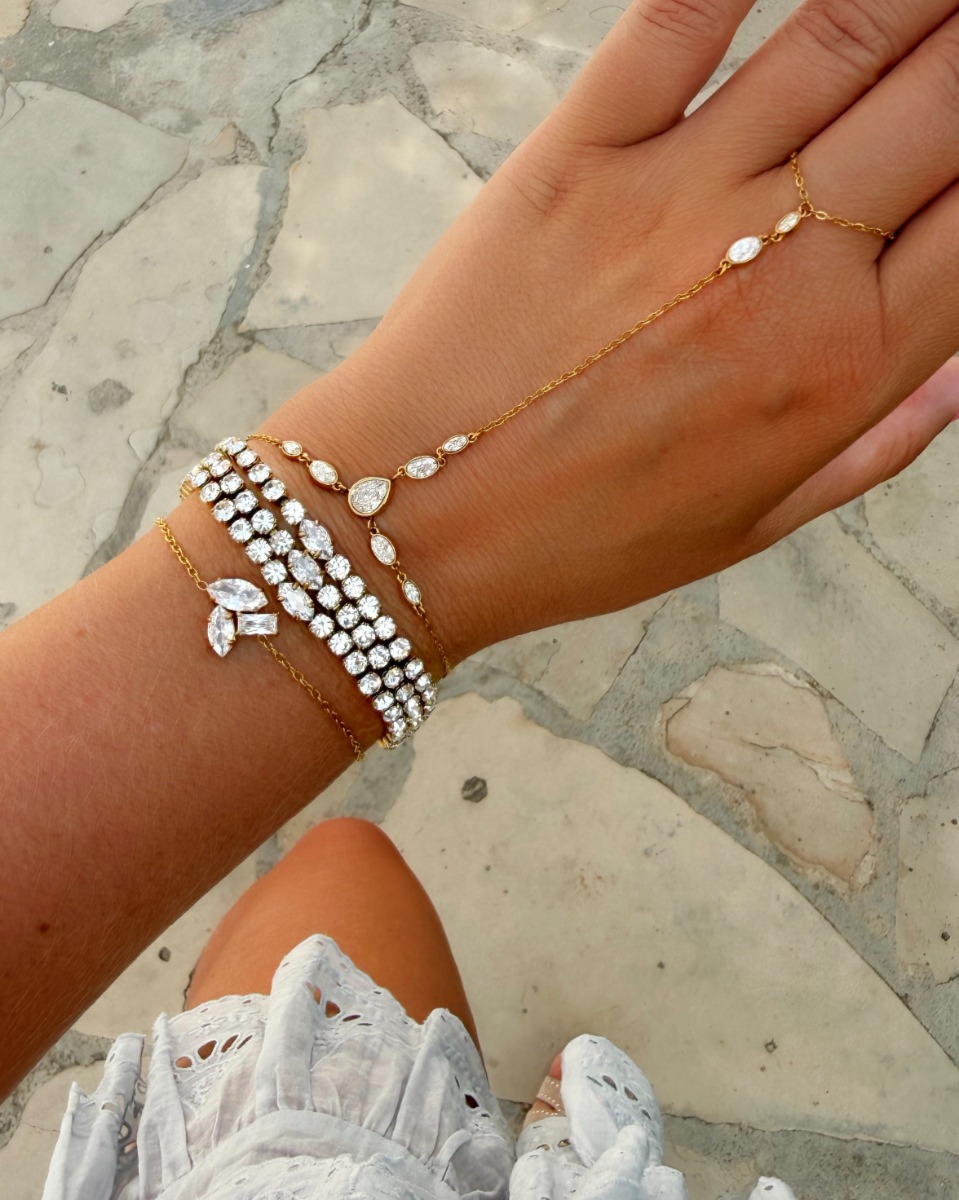 Gouden armparty shiny