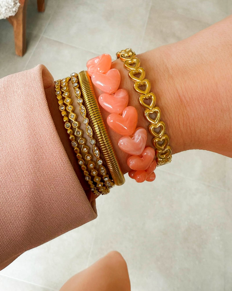 Bangle armparty met hartjes