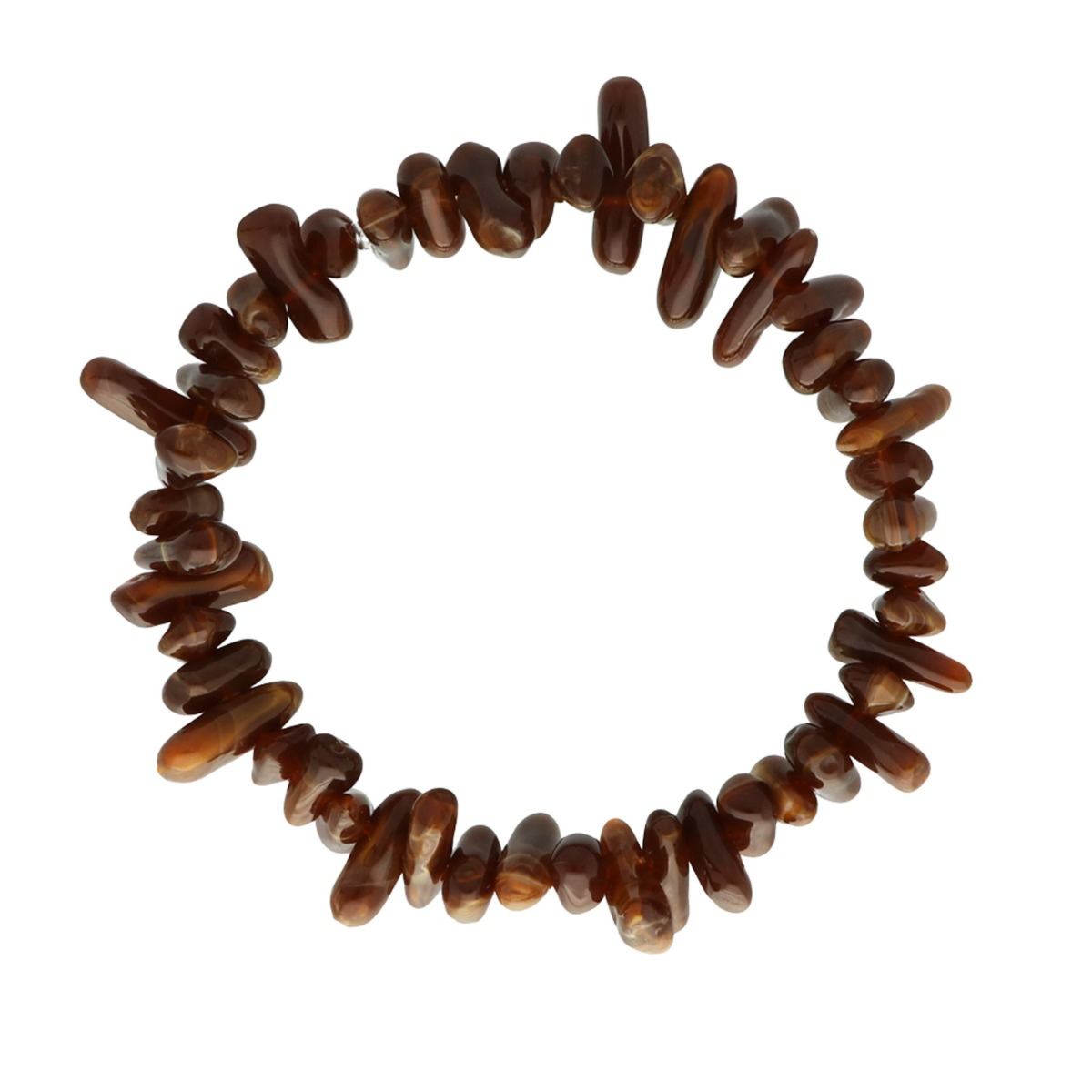 Kralenarmband steentjes mix bruin