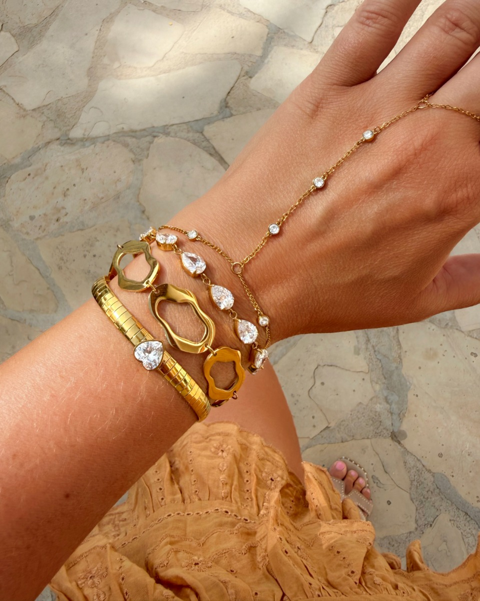 Gouden armparty steentjes