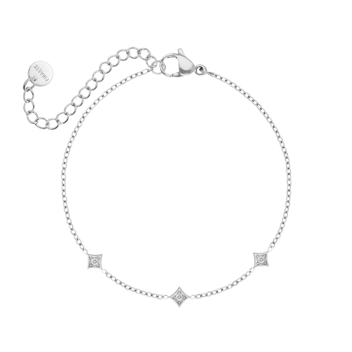 Minimalistische armband met ruitjes en steentjes