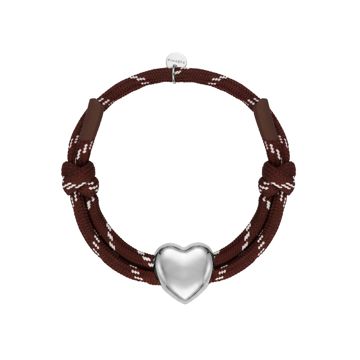 Bruine touwtjes armband hart