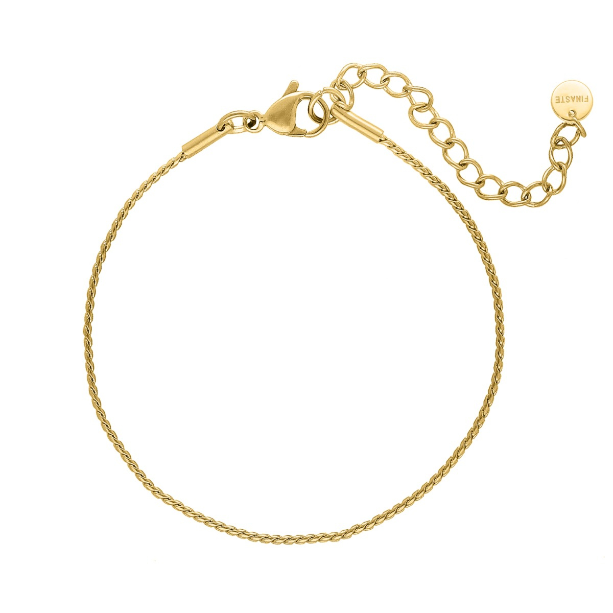 Fijn schakelarmbandje goudkleurig