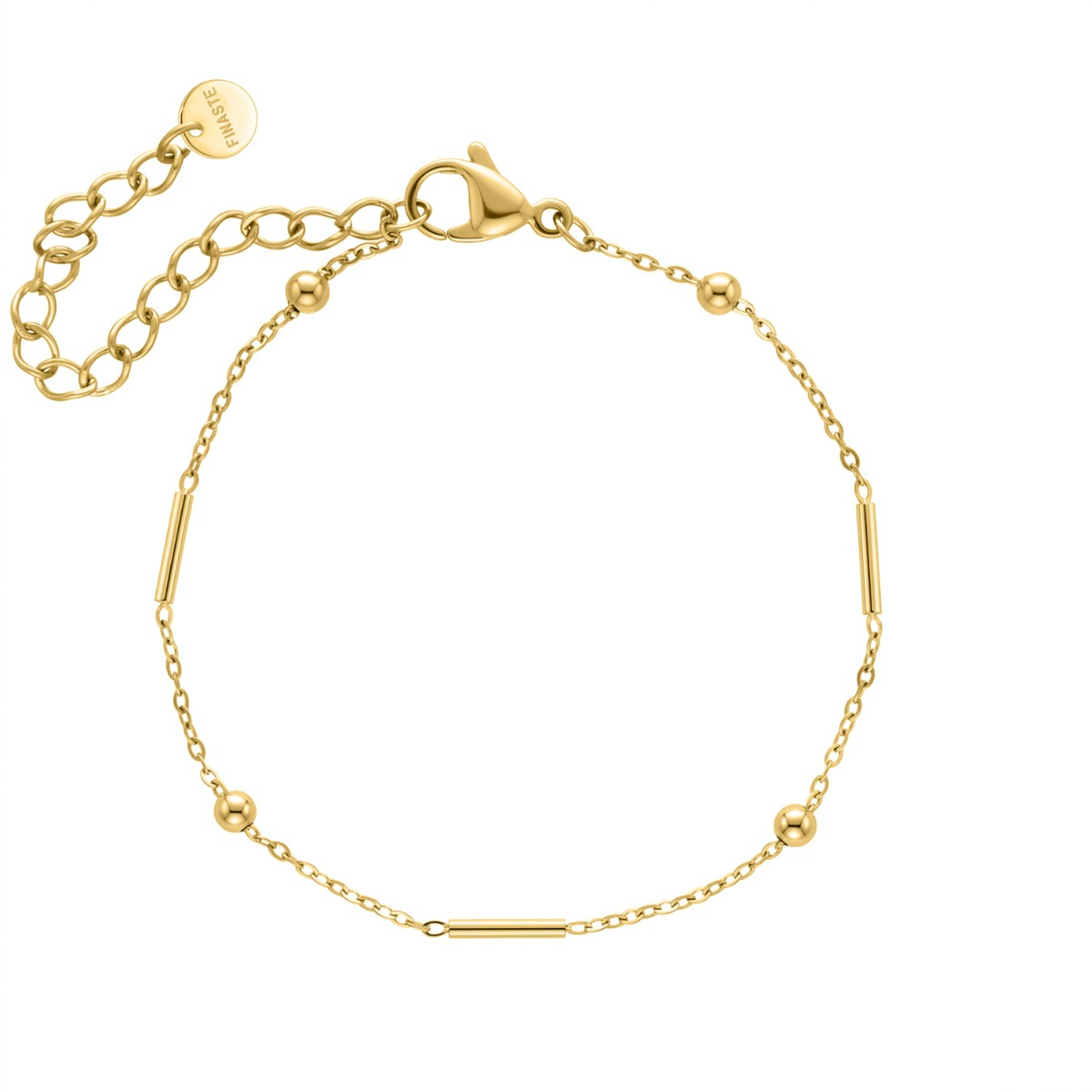 Armband met subtiele bolletjes & tubes goudkleurig