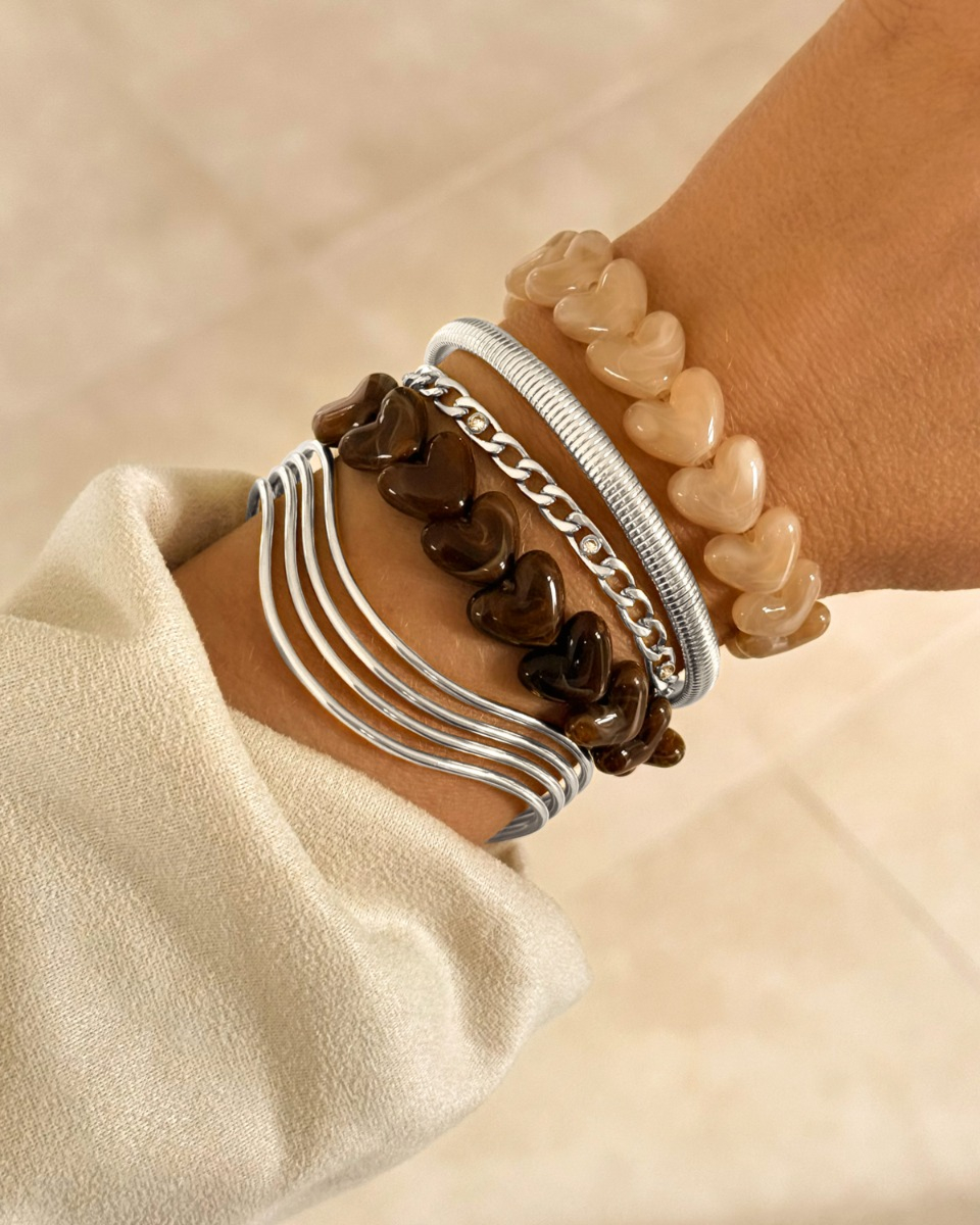Armparty met bangles en kralen armband