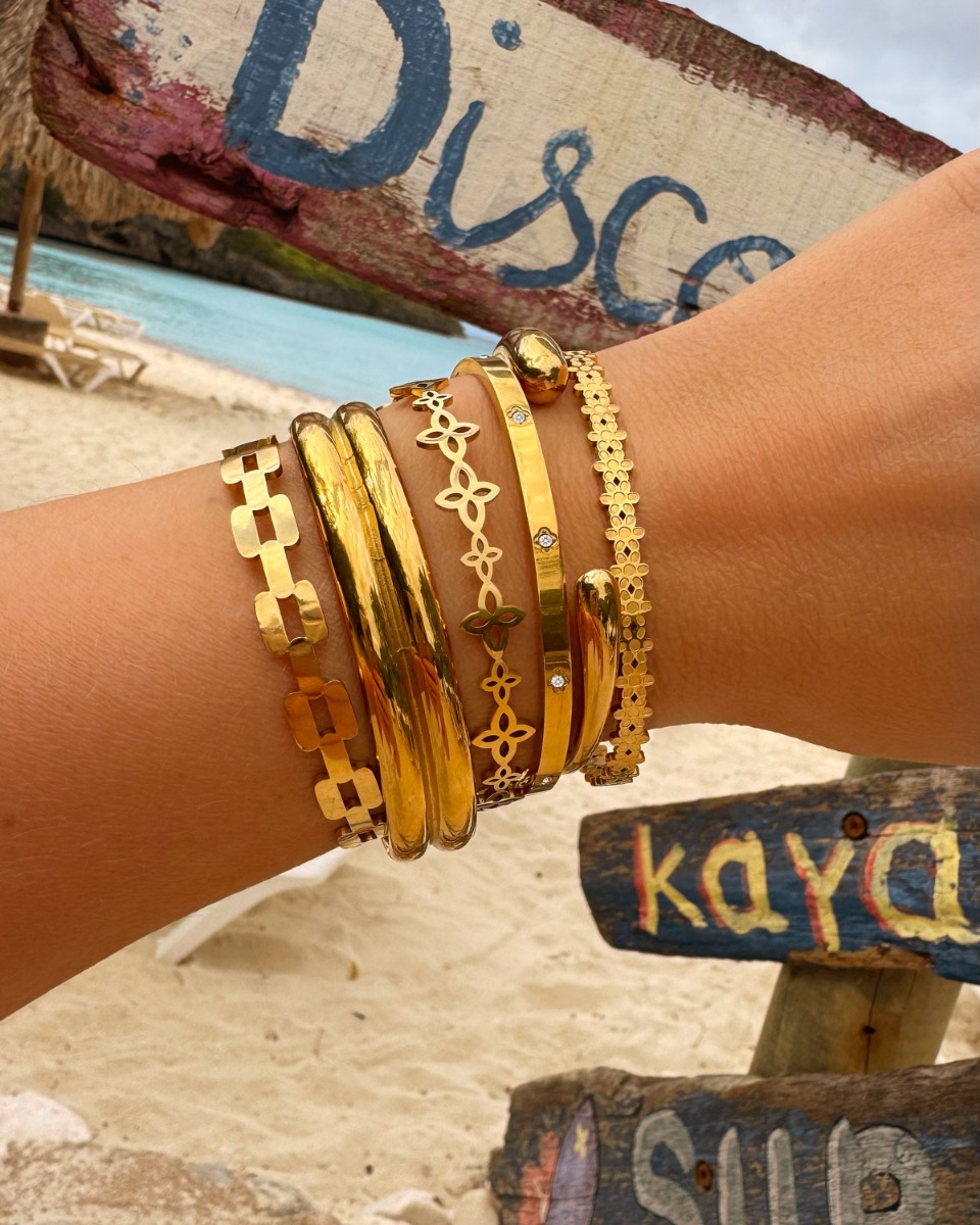 Dubbele bangle goudkleurig