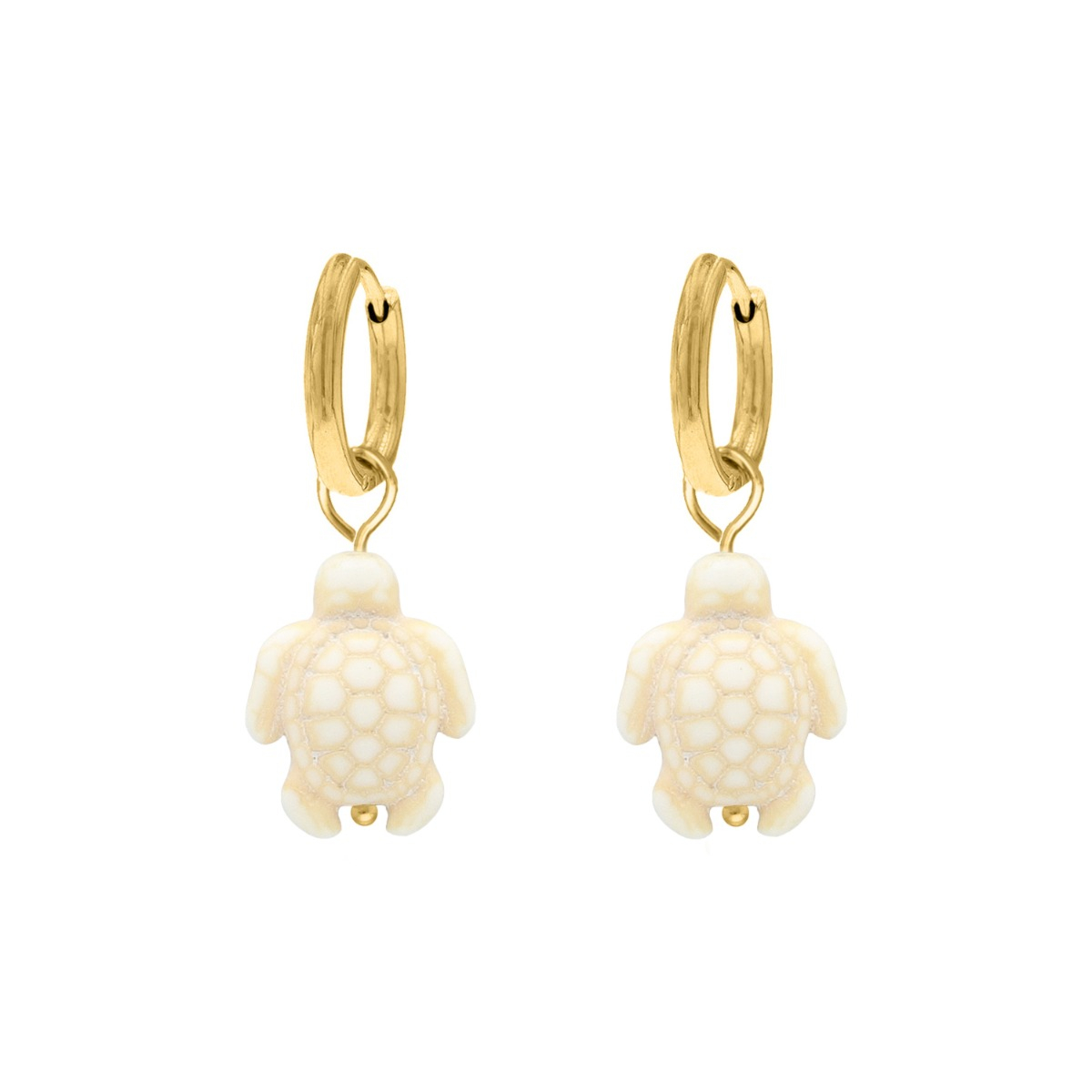 Oorbellen schildpad hanger goudkleurig