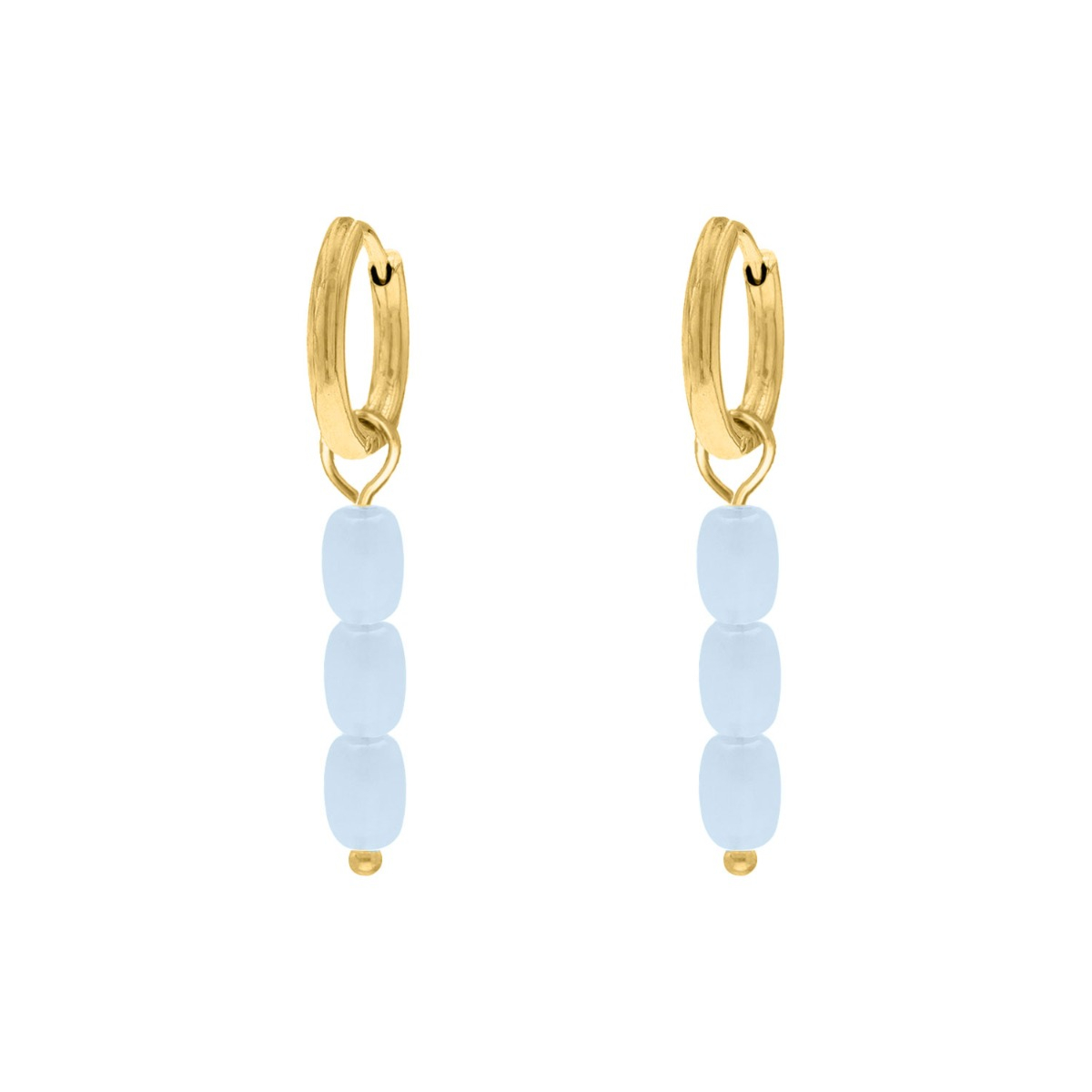 Oorbellen met steentjes blauw goudkleurig