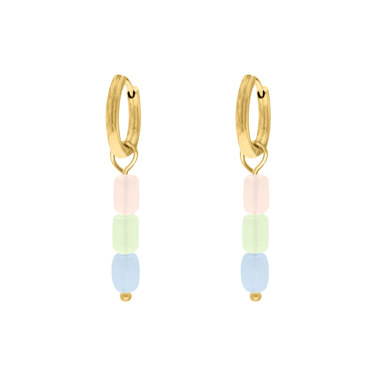 Oorbellen met steentjes pastel goudkleurig