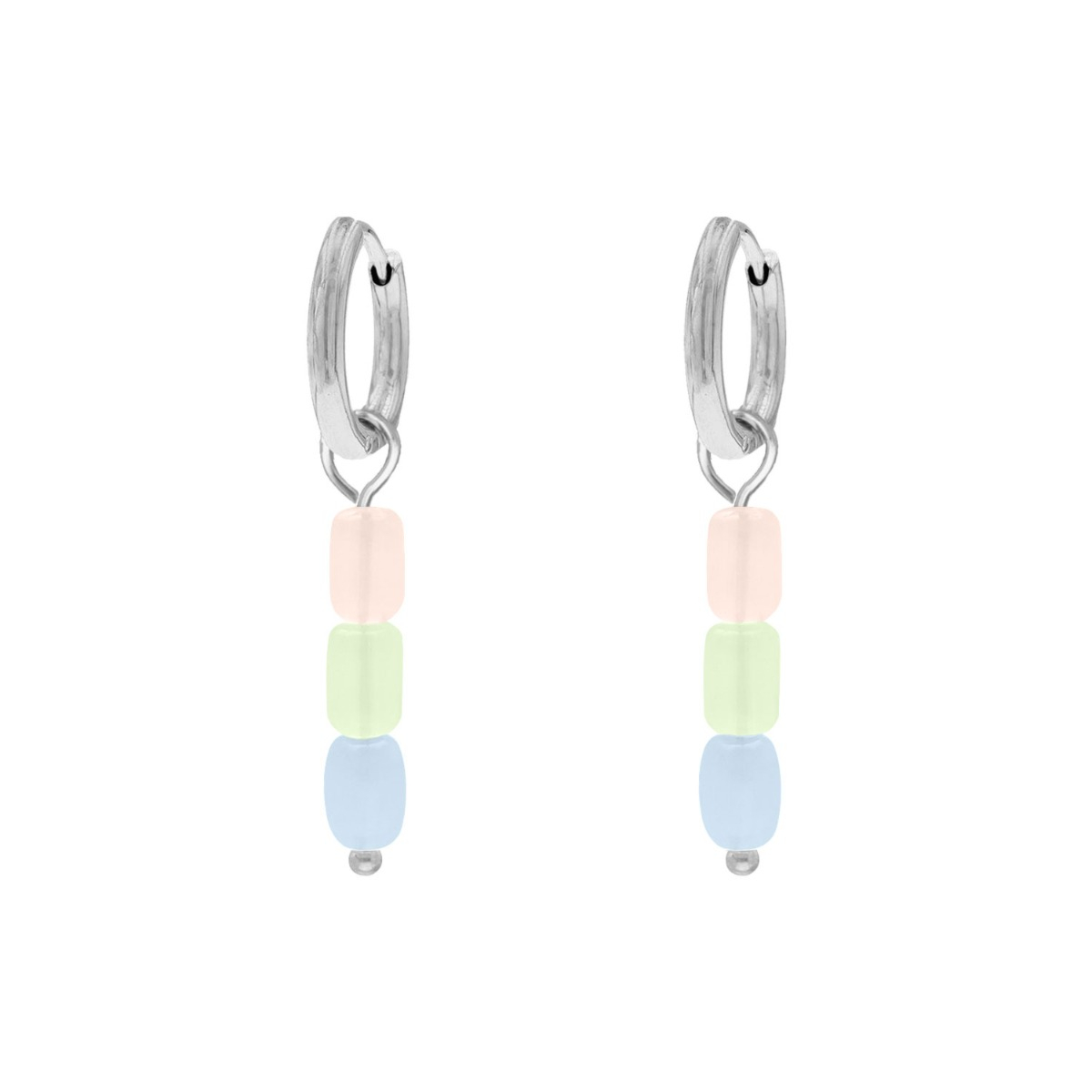 Oorbellen met steentjes pastel