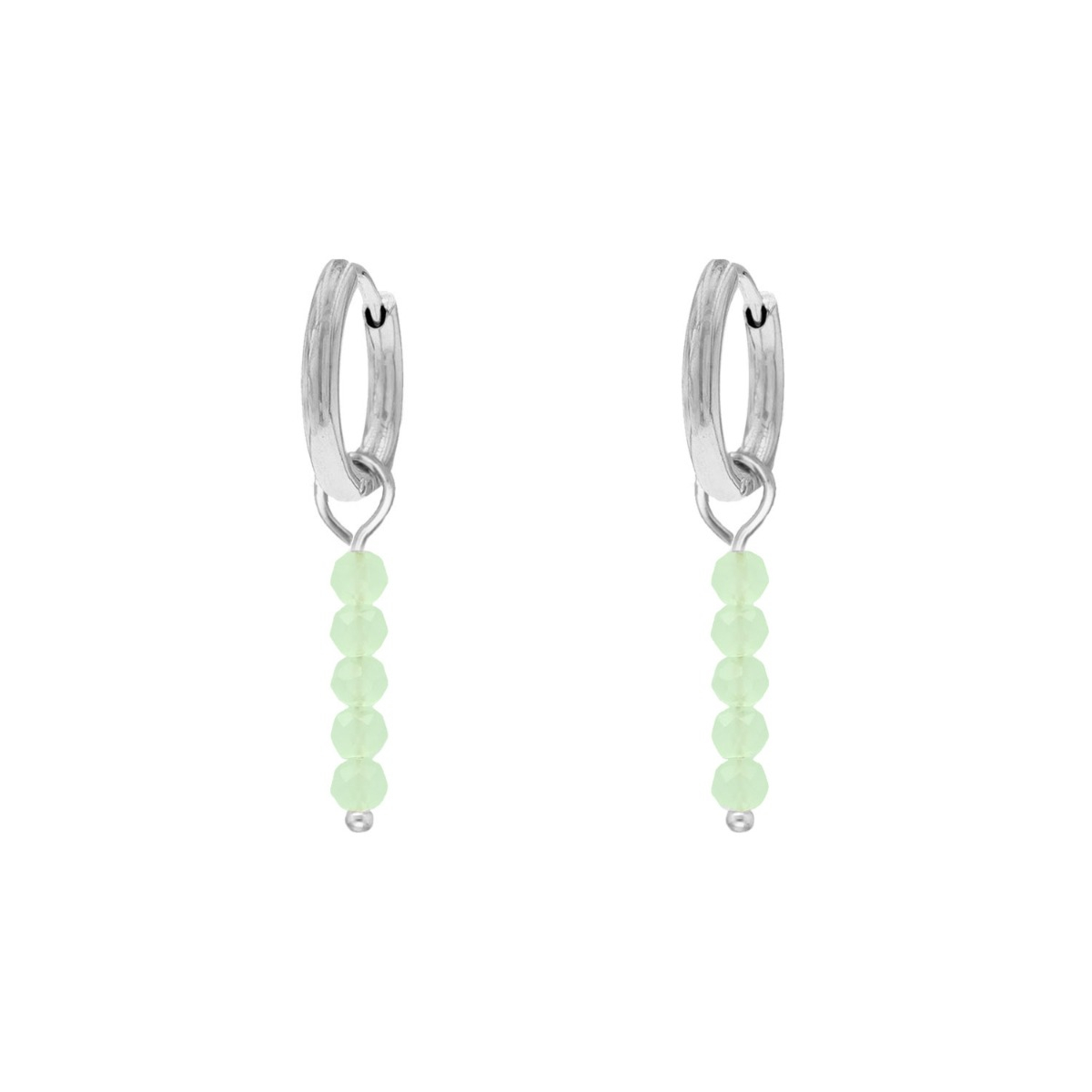 Groene steentjes oorbellen