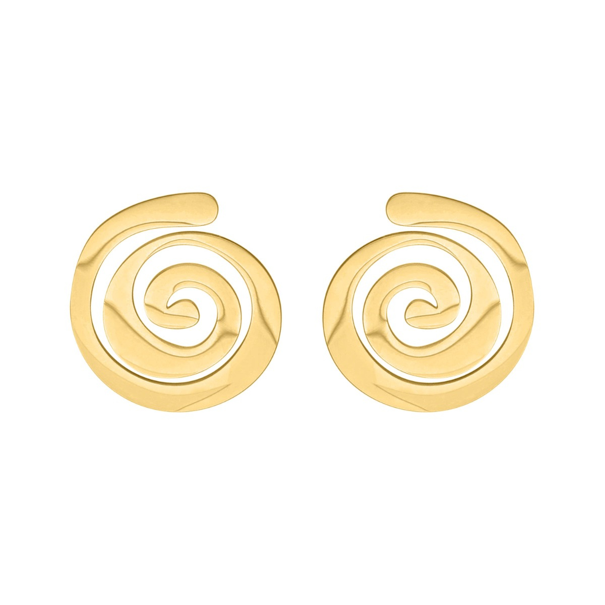 Stud oorbellen organic swirl goudkleurig