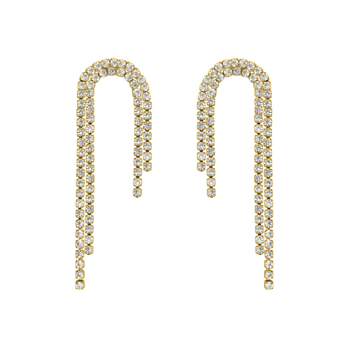 Sparkling drop tennis oorbellen goudkleurig
