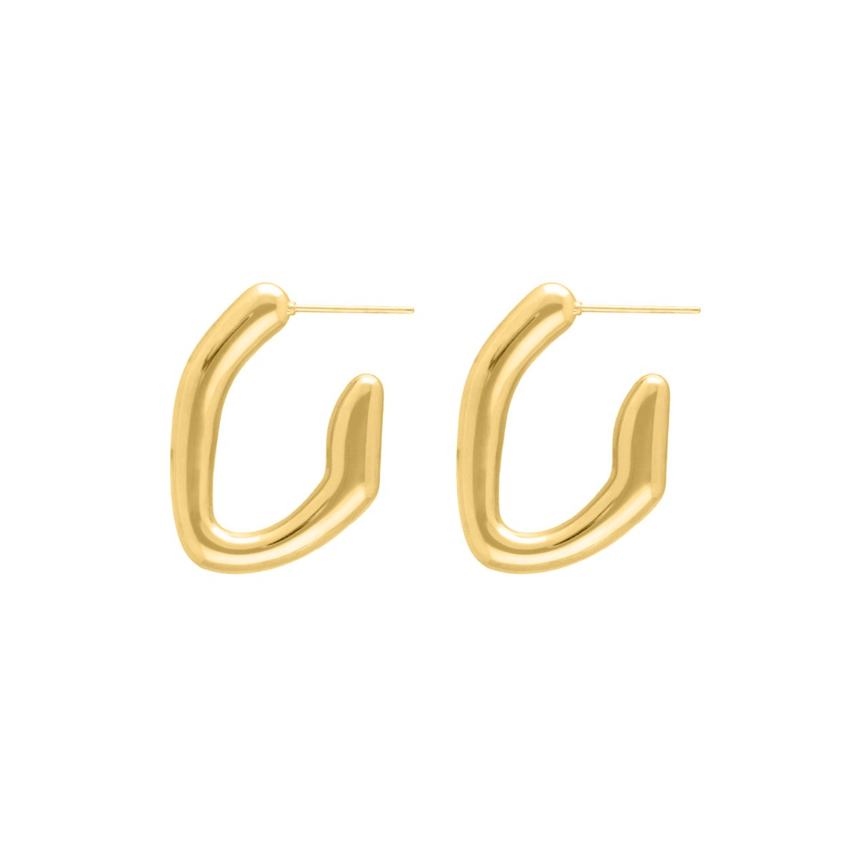Organic curve oorbellen goudkleurig