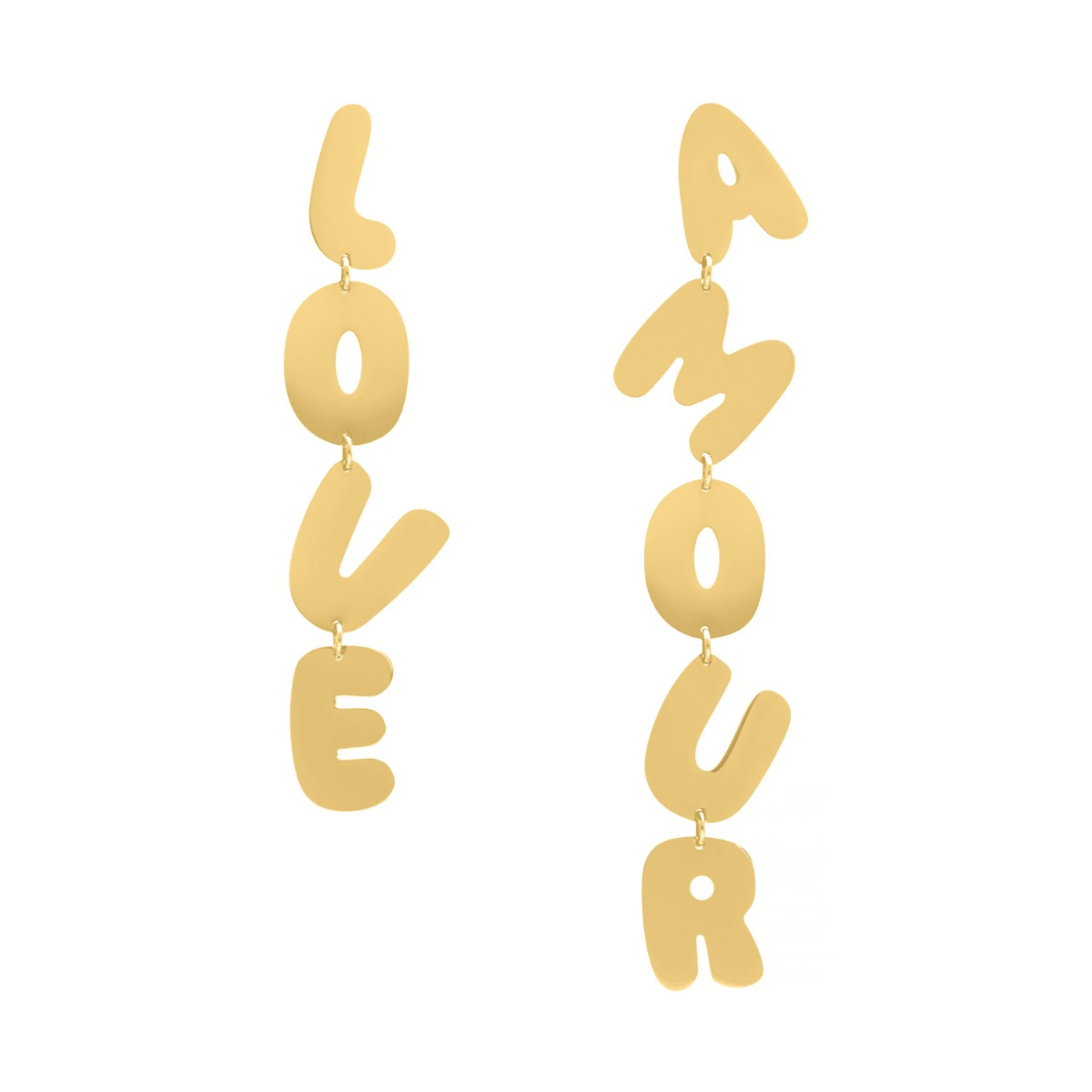 Love amour oorbellen goudkleurig