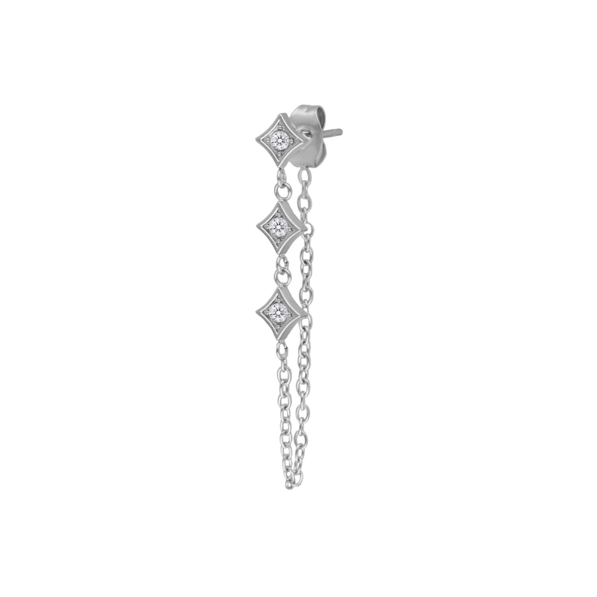 Ketting oorbellen met ruitjes