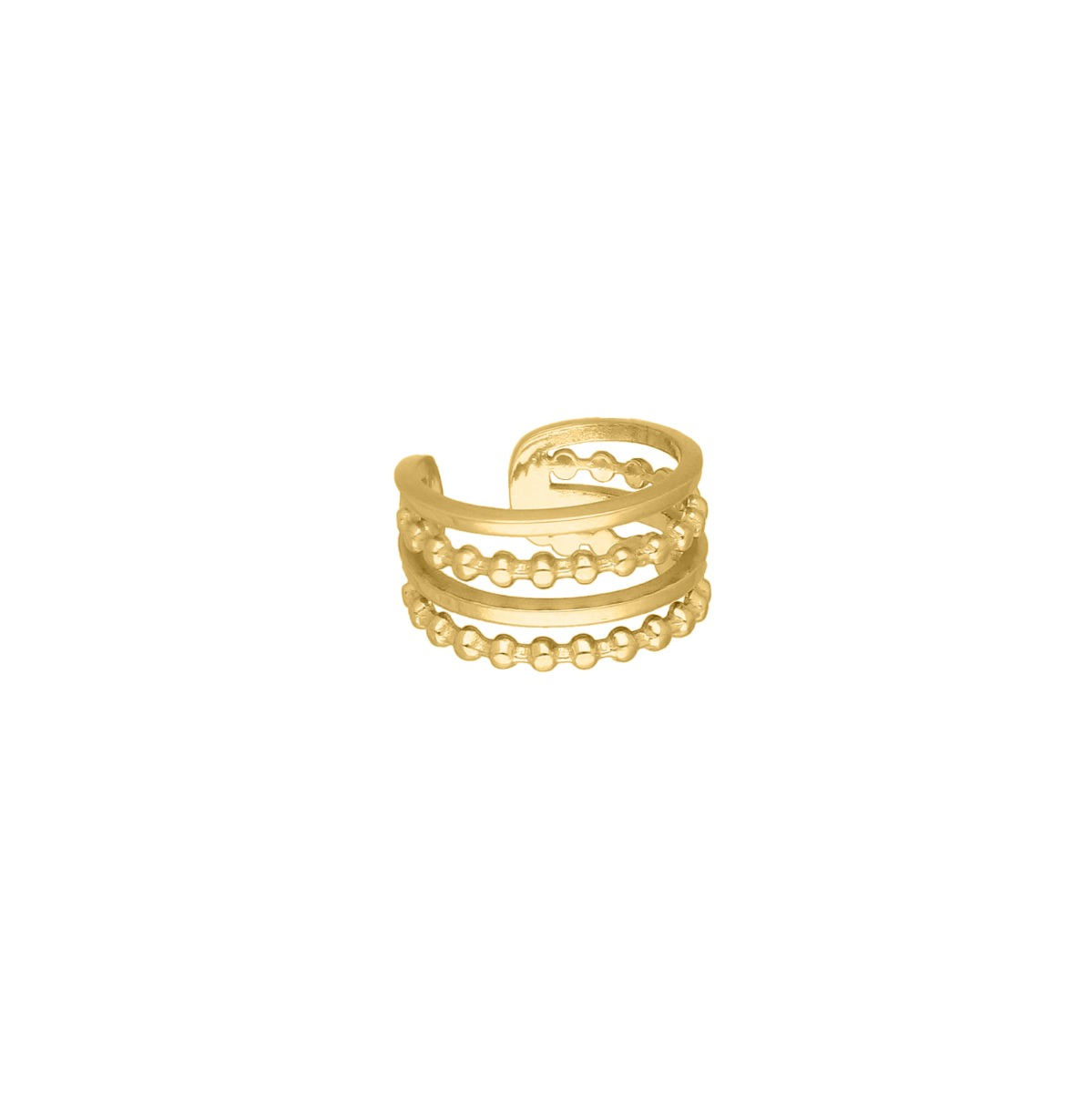 Stacked ear cuff goudkleurig