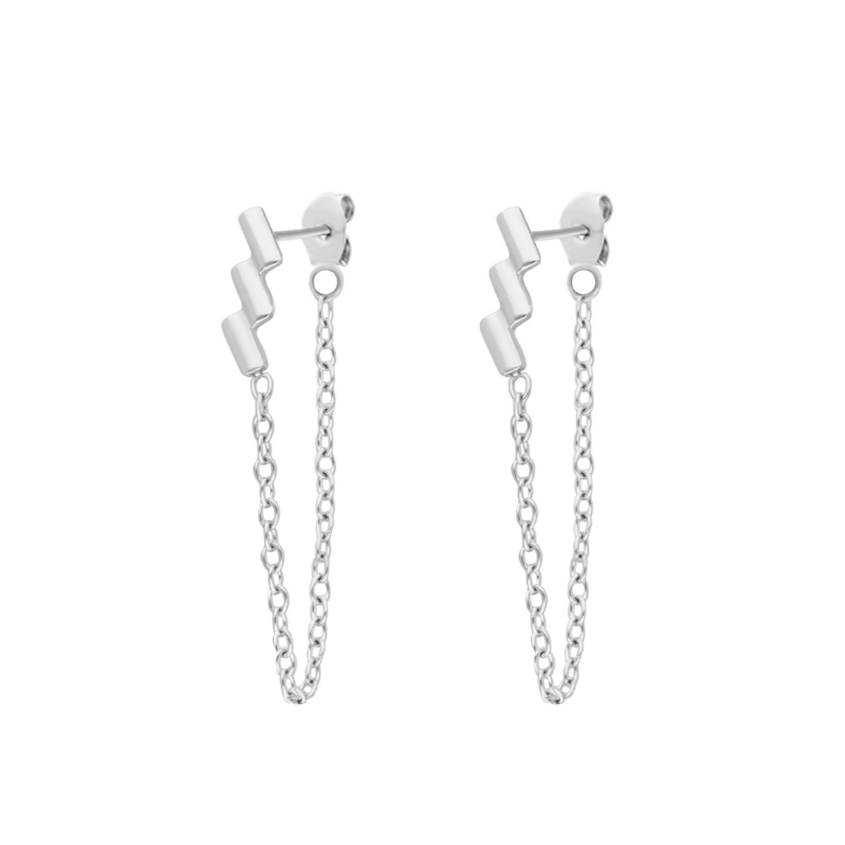 Ketting oorbellen zigzag
