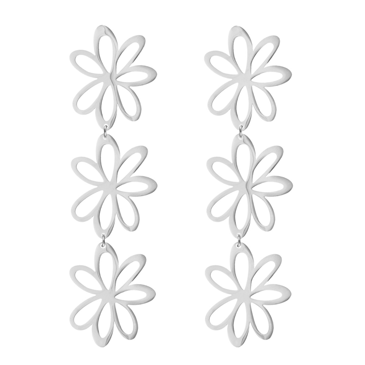 Bloom oorbellen zilver