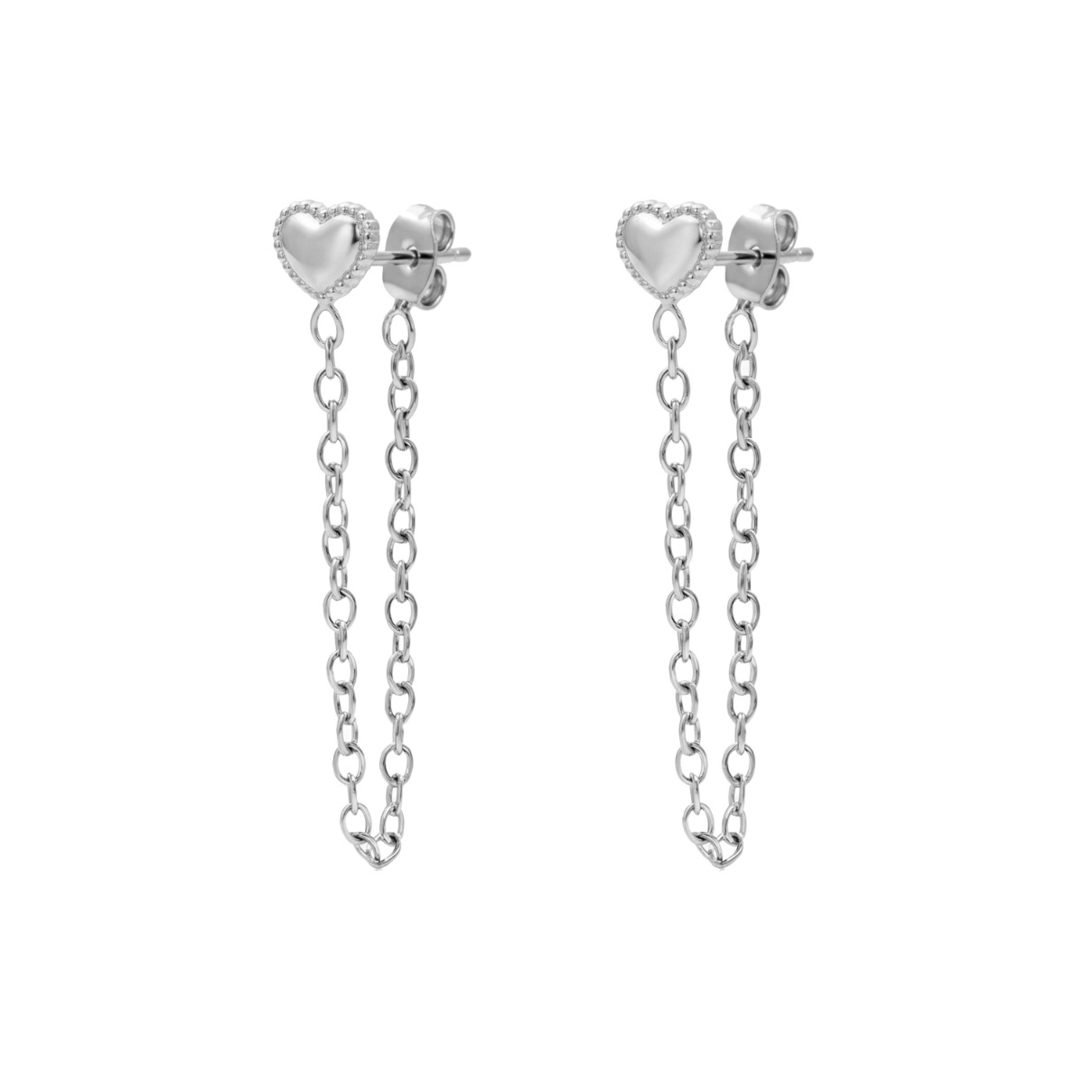 Ketting oorbellen hartje