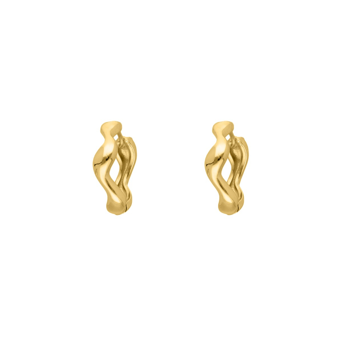 Gouden oorringetjes wave